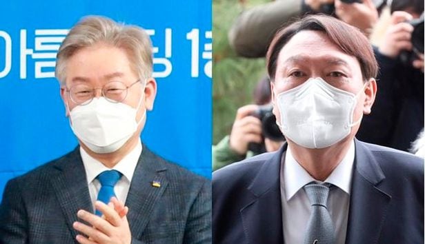 왼쪽부터 이재명 더불어민주당 대선 후보와 윤석열 국민의힘 대선 후보. /연합뉴스