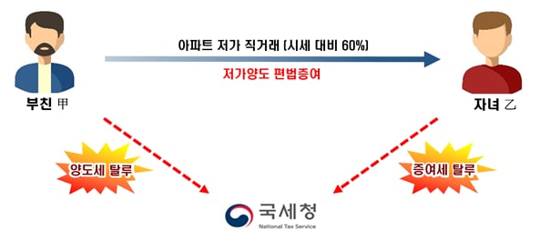 부동산을 지인에게 저가에 양도하는 방식으로 편법 증여하는 사례가 다수 포착됐다. 국세청은 이들 탈세자들에 대한 세무조사를 착수한다고 17일 밝혔다. /국세청 제공