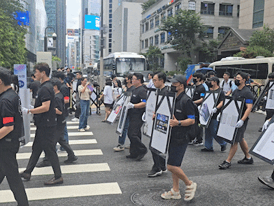 임협 끝났는데 2500명 거리로… 삼성 DX노조 ‘서초 뒷북집회’에 시민도 눈살
