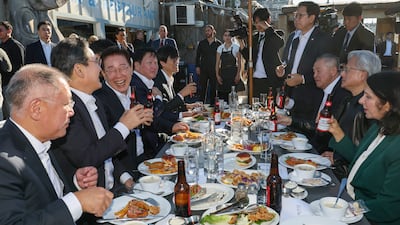 李대통령, 샌프란 AI 서밋 후 만찬…피시앤칩스에 맥주