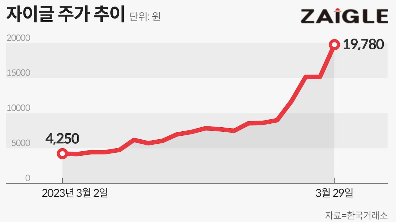 특징주] 자이글 또 20%대 급등…이달 들어 500% 올라 - 조선비즈