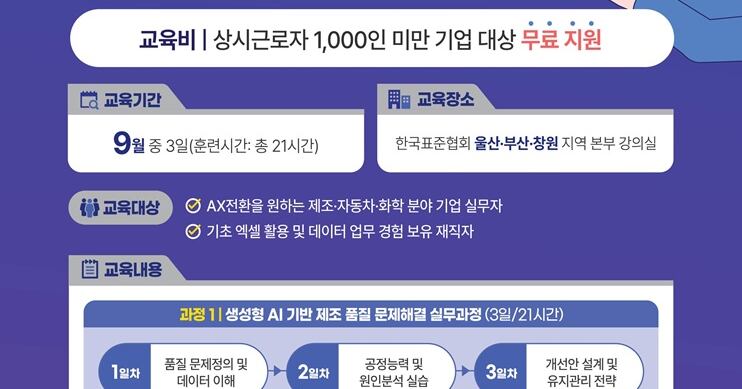 한국표준협회, 동남권 제조기업 대상 생성형 AI 실무교육 운영 - 뉴스 썸네일 이미지