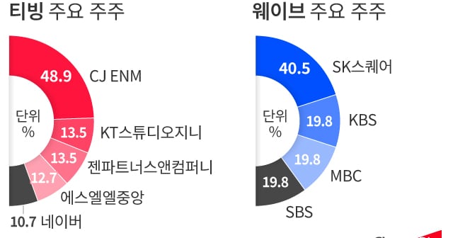 "웨이브 살려라"...SK·CJ, 티빙·웨이브 합병 앞두고 대규모 CB 투자 - 뉴스 썸네일 이미지