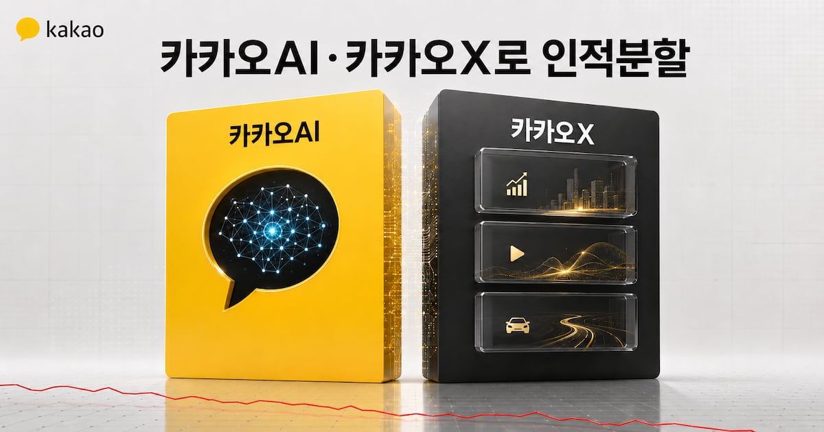 카카오 쪼갠다고 하니 주가 폭락… AI 사업 분할 승부수에 커지는 우려 - 조선비즈